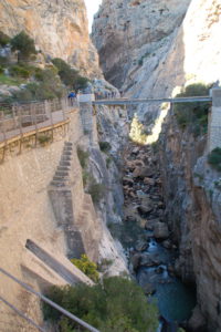 eine kleine Brücke über die Schlucht