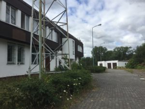 Leerstehende Zoll- und Polizeigebäude an der Grenze zu Polen